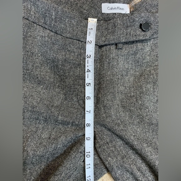 CALVIN KLEIN Womens Gray Wool Blend Lined Classic Fit Pants Sz 6 - Picture 7 of 10